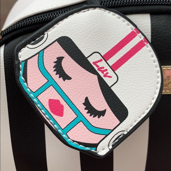 Betsey Johnson Bags Betsey Johnson Football Stripe Backpack Poshmark